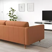 Кожаный диван 3хместный Морабо Без механизма Оранжевый