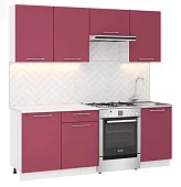 Кухня Бостон 2.1м (софт бордо) Красный