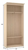 Шкаф-купе Эконом Миллениум 884х2400х423 светлый роникон Бежевый