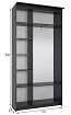 Шкаф-купе Эконом Миллениум 1184х2400х573 1 зеркало, Коричневый