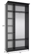 Шкаф-купе Эконом Миллениум 1184х2400х573 1 зеркало