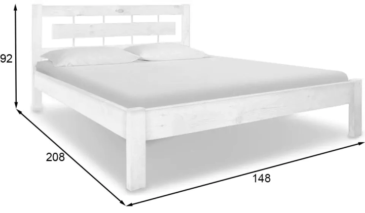ф116а Кровать Соло2 белый боком размеры