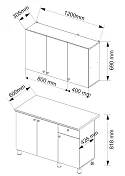 Кухня Деми 1.2 м (белый)