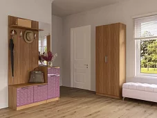Прихожая глянец 3D 7 Коричневый