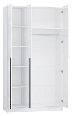 Шкаф трёхстворчатый Бастион 1.5 м № 1 (белый глянец/белый древесный), Белый