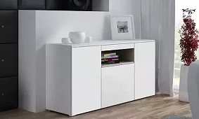 Комод Вига 3 Блеск ЛДСП Белый 