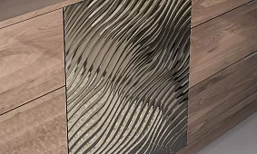 Комод Глянец 3D Коричневый