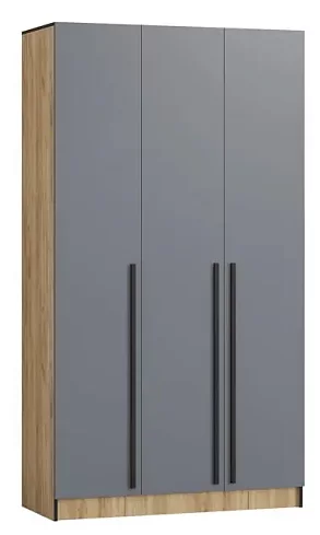Шкаф трёхстворчатый Бастион 1.5 м № 1 (графит/дуб крафт золотой), Серый
