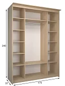 Шкаф-купе Эконом Миллениум 1752х2400х573 светлый роникон Бежевый