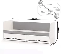 Кровать 80х190 см с ящиками Торонто 