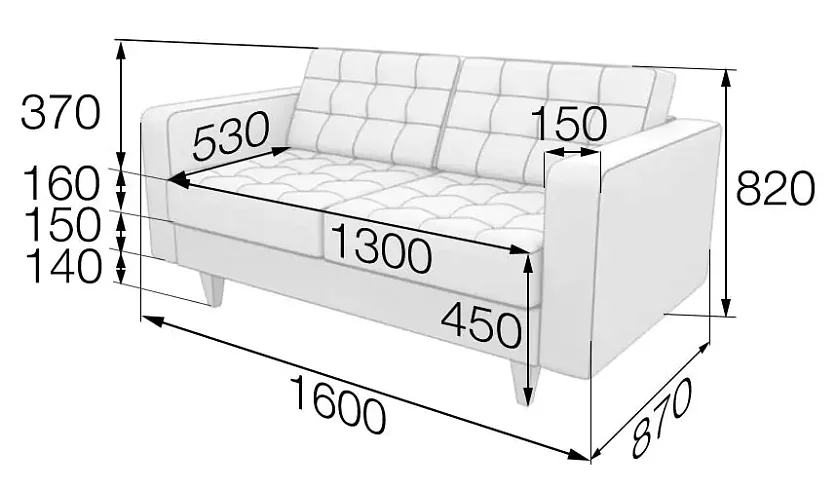 Прямой диван Космо Камелот, Красный