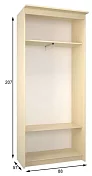 Шкаф-купе Эконом Миллениум 884х2070х573 зеркало светлый роникон