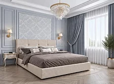 Кровать Роми дизайн 1 160x200 (с основанием) бежевая Кровати без механизма Бежевый