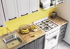 Модульная кухня Кёльн 1.6м (софт пломбир/софт маренго) Серый