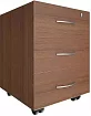 Тумба подкатная (3 ящика, с замком) Нова С (НОВА S), Коричневый