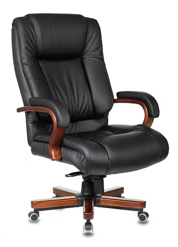 Кресло руководителя Бюрократ T-9925 Walnut дизайн 1, Черный