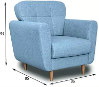 Кресло Дакота Без механизма Голубой