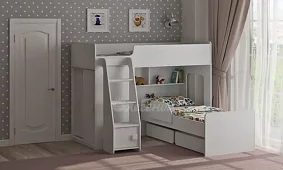 Двухъярусная кровать Легенда Кровати без механизма Белый