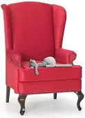 Кресло Английское с ушами Без механизма Красный