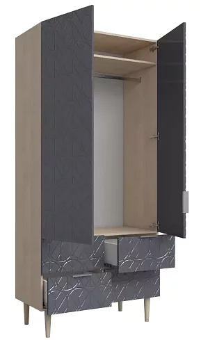 Шкаф распашной Сканди (Йорк 4), Серый