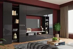 Стенка в гостиную Денди 4 Купертино черный МДФ Черный