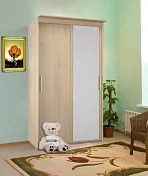 Шкаф-купе Эконом Миллениум 884х2400х423 зеркало светлый роникон