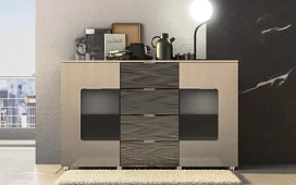 Комод Глянец 3D Бежевый