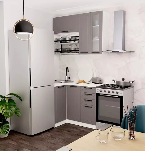 Угловая кухня Кёльн МДФ 1.0х1.4м (софт карамель), Коричневый