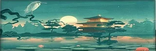 Прямой диван Японский стиль Книжка Голубой