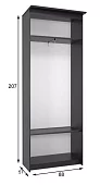 Шкаф-купе Эконом Миллениум 884х2070х573 зеркало Коричневый