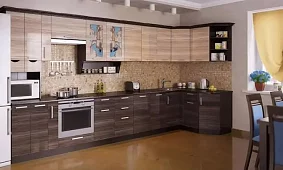 Кухня Венеция 5 угловая глянец мдф Коричневый 