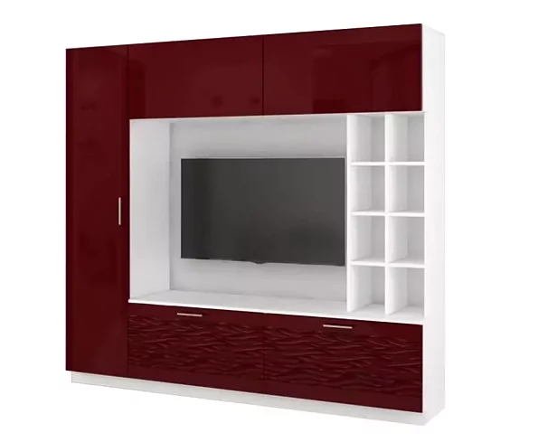 Стенка Стенка-горка Купертино Глянец 3D 3, Красный