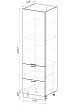 Шкаф-пенал ПД600-12Я Лондон (дуб белый), Белый