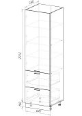 Шкаф-пенал П600-12Я Барселона (седой клен) Серый