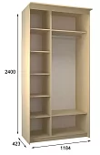 Шкаф-купе Эконом Миллениум 1184х2400х423 светлый роникон Бежевый
