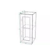 Шкаф верхний со стеклом ШВС 300 Кёльн (софт пломбир)