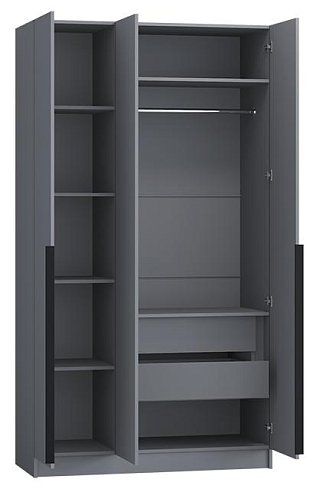 Шкаф 1.2 м Авангард, графит, Серый