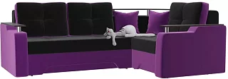 Угловой диван Комфорт Клайв Еврокнижка Черный