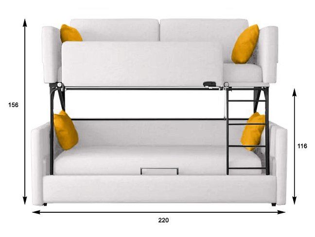 Кровать-диван Смарт Дуо трансформер, Серый