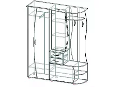 Прихожая Рапсодия 1,6 с рисунком арт153с Бежевый