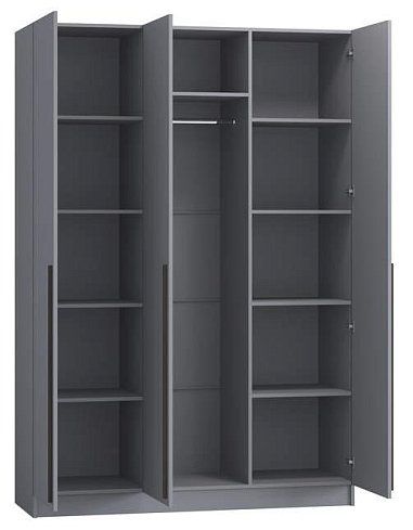 Шкаф трёхстворчатый Бастион 1.5 м № 2 (графит), Серый