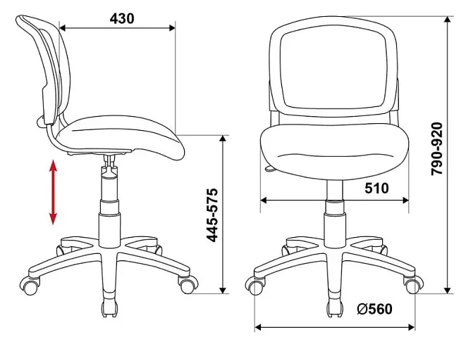 Кресло детское Бюрократ CH-W296NX, Серый