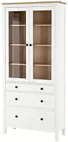 Шкаф-витрина с 3 ящиками HEMNES 