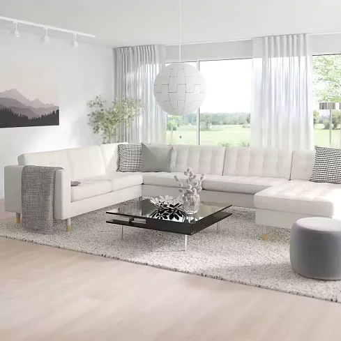 Кожаный диван полный угол Морабо, Белый
