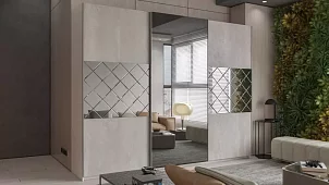 Шкаф-купе Прайм (Ван Пульс) дизайн 32 Серый