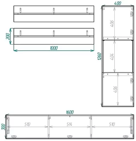Гостиная Лана 3.1 МДФ, Черный
