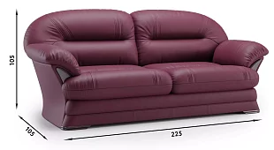 Кожаный диван Неаполь Французская раскладушка Фиолетовый