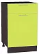Шкаф нижний с 1-ой дверцей и ящиком Валерия-М 500 Лайм глянец/Венге, Лайм