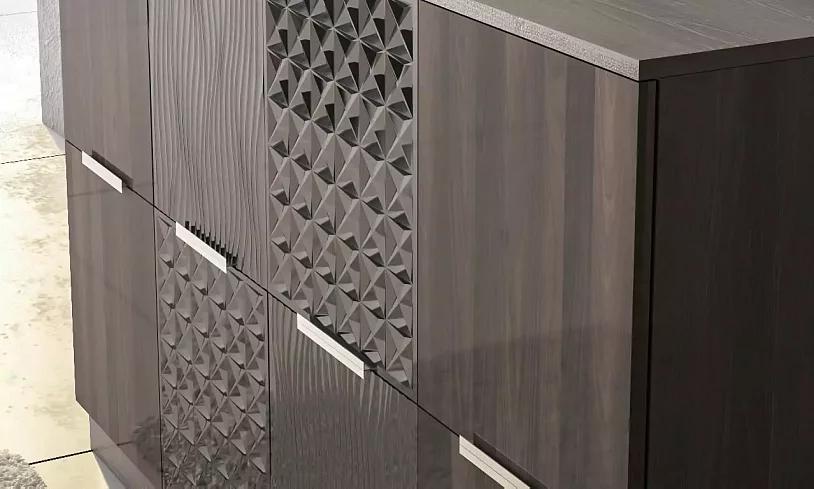 Комод Глянец 3D, Коричневый