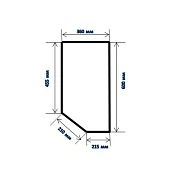 Столешница 26 мм Черный мрамор 0.36 м (левая)
